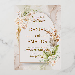 Rustic Beige Wedding Invite Editable Minimal