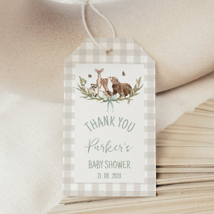 Rustic Beige Woodland Baby Shower  Gift Tags