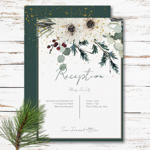 Rustic Berries Winter Floral Reception Enclosure Card