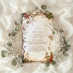 Rustic Berry Branch Wedding Enclosure Card