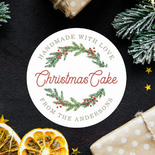 Rustic Berry Wreath Holiday Baking Gift Classic Round Sticker