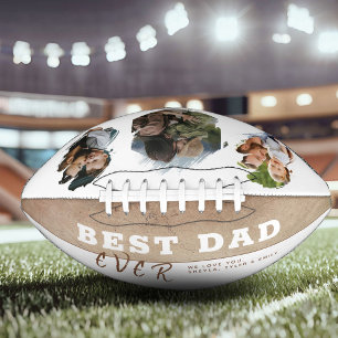 Rustic Best Dad 3 Photo Collage Father`s Day  Football