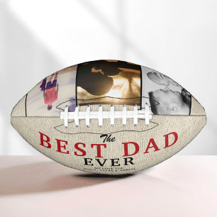 Rustic Best Dad Ever Father`s Day 3 Photo Collage Football