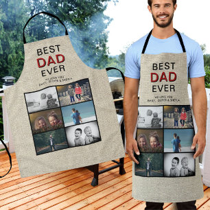 Rustic Best Dad Ever Father`s Day 6 Photo Collage Apron