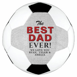 Rustic Best Dad Ever Father`s Day Football Soccer Ball