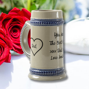 Rustic Best Dad Ever Script Name Classic Cool Beer Stein