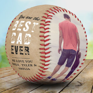 Rustic Best Dad Father`s Day 2 Photo Collage Softball