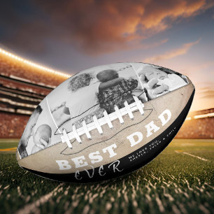 Rustic Best Dad Father`s Day 3 Photo Collage Football