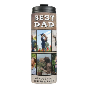 Rustic Best Dad Father's Day 6 Photo Thermal Tumbler