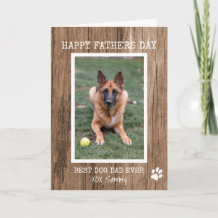 Rustic Best Dog Dad Ever Photo Father's Day Card