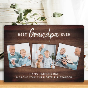 Rustic Best GRANDPA Ever Custom Photo Father's Day Plaque