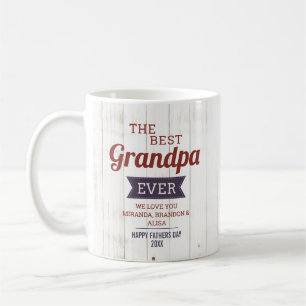 Rustic Best Grandpa Ever Father`s Day Photo Coffee Mug