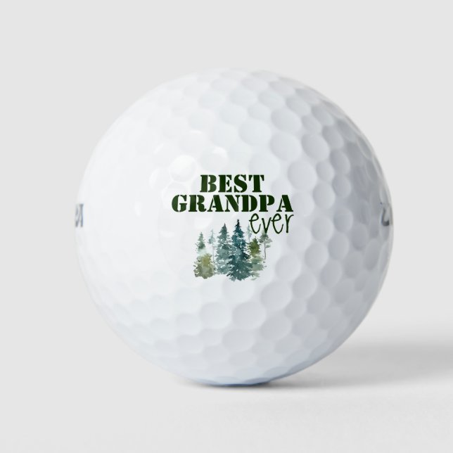 Rustic Best Grandpa Ever Golf Balls (Front)