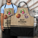 Rustic Best Grandpa Father`s Day 3 Photo Black Apron<br><div class="desc">Rustic Best Grandpa Father`s Day 3 Photo Collage Black Apron. 3 photos in oval frames - add 3 photos. Rustic beige background. You can change any text on the apron. This personalised apron is a perfect gift for a dad for Father`s Day,  birthday or Christmas.</div>