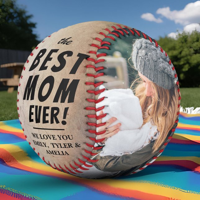Rustic Best Mum Ever 2 Photo Collage  Softball (Creator Uploaded)