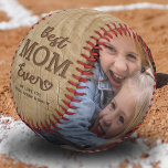 Rustic Best Mum Ever Photo Baseball<br><div class="desc">Rustic mum baseball gift featuring the cute saying "best mum ever" over a wood effect background,  with the names of the children. Plus 2 photos for you to customise with your own to make this an extra special mothers day/birthday gift.</div>
