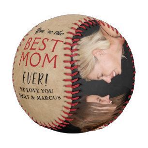 Rustic Best Mum Mother`s Day Photo Collage Baseball