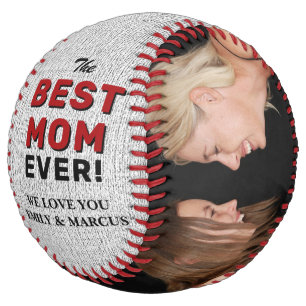 Rustic Best Mum Mother`s Day Photo Collage Softba Softball