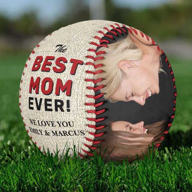 Rustic Best Mum Mother`s Day Photo Collage  Softball (Creator Uploaded)