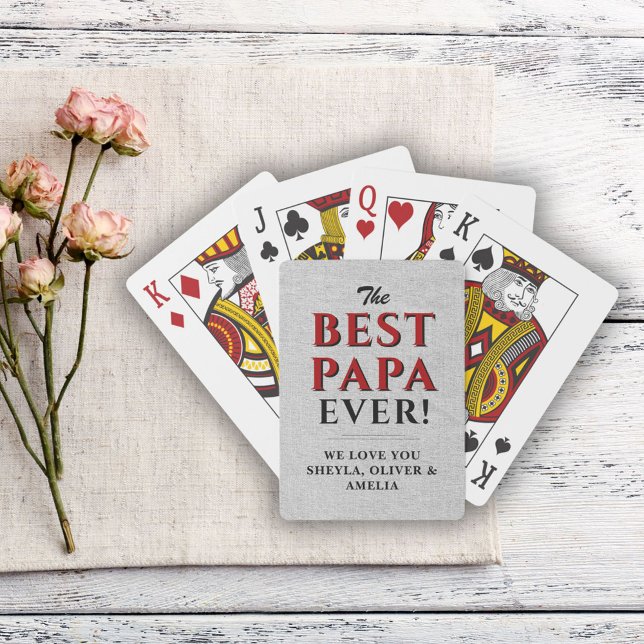 Rustic Best Papa Ever Father`s Day Keepsake Playing Cards (Creator Uploaded)