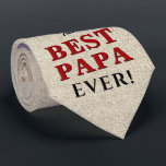 Rustic Best Papa Ever Father`s Day Photo Tie<br><div class="desc">Rustic Best Papa Ever Father`s Day Photo neck tie. Rustic beige texture with black and red typography and a photo template. You can change any text on the tie. A perfect gift for a dad,  new dad or grandfather on Father`s Day.</div>