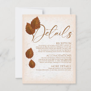 Rustic Birch Bark Carved Heart Autumn Details Card