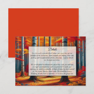 Rustic Birch Tree Fall Wedding Enclosure Card