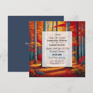 Rustic Birch Tree Fall Wedding Invitation