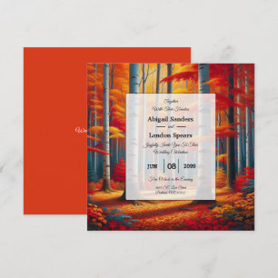 Rustic Birch Tree Fall Wedding Invitation