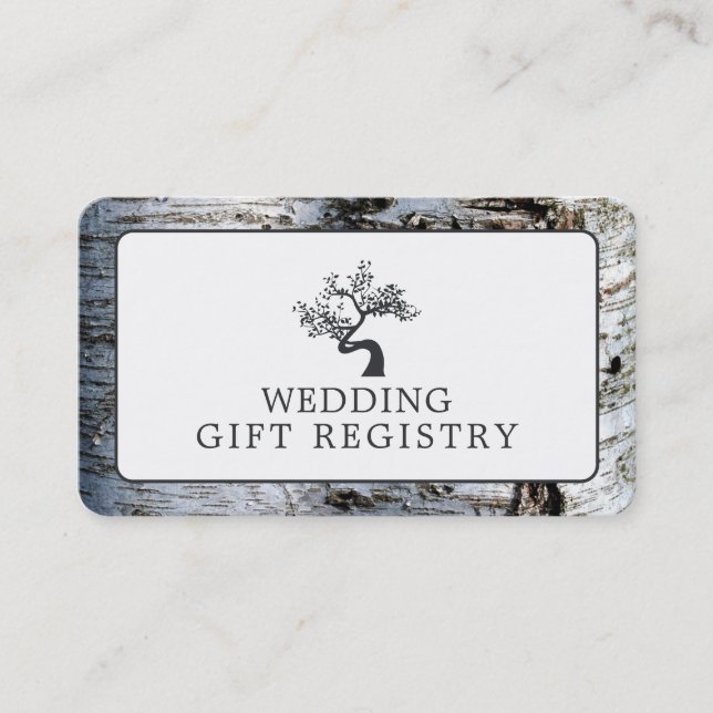 Rustic Birch Tree, Gift Registry Card (Front)