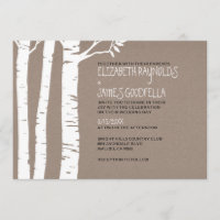Rustic Birch Tree Wedding Invitations