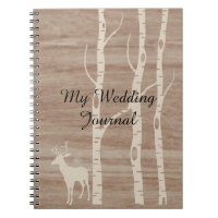 Rustic Birch Trees and Deer Wedding Journal