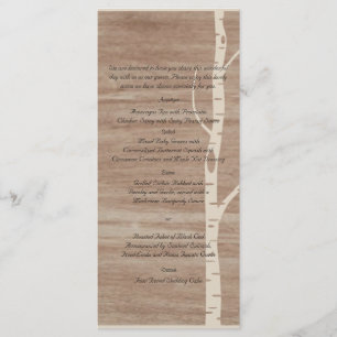 Rustic Birch Trees and Deer Wedding Menu