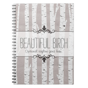 Rustic Birch Wood Trees & Branches Natural Modern Spiral Notebook