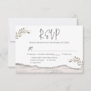 Rustic Birch Wood Wedding RSVP Card