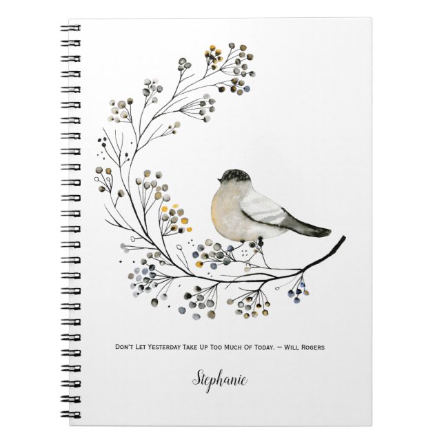 Rustic Bird Berries Twigs Inspiration Journal (Front)