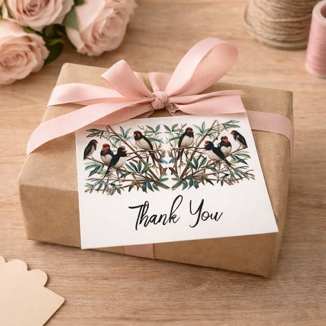 Rustic Bird Branch Folded Greeting Card Set (Creator Uploaded)