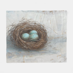 Rustic Bird Nest - Blue Fleece Blanket