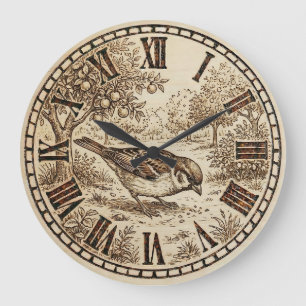Rustic Bird Wall Clock