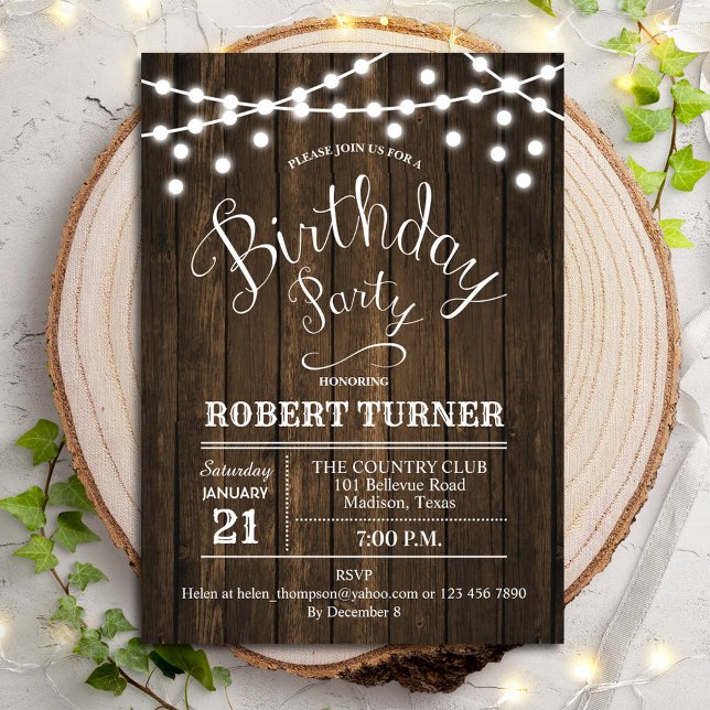 Rustic Birthday Party - Any Age Invitation (Creator Uploaded)