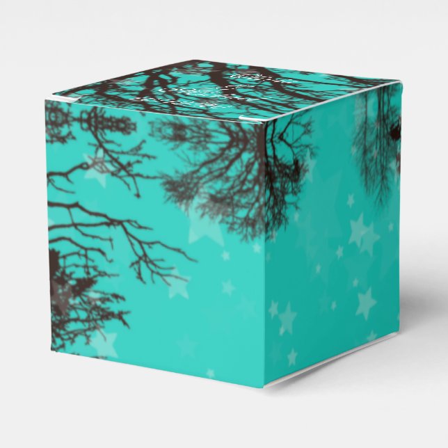 Rustic Black and Blue Evening Wedding Favour Box (Front Side)