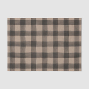 Rustic Black and Kraft Buffalo Plaid Tissue Paper