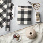 Rustic Black and Off White Buffalo Plaid Christmas Wrapping Paper<br><div class="desc">This Christmas holiday wrapping paper design features a rustic modern farmhouse black and off white / light ivory buffalo plaid patterned background in large scale.</div>