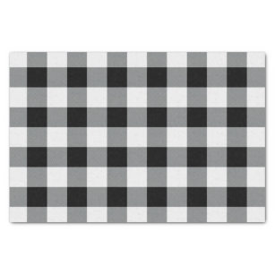 Rustic Black and White Buffalo Check Plaid Pattern Tissue Paper