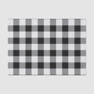 Rustic Black and White Buffalo Check Plaid Pattern Tissue Paper