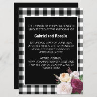 Rustic Black and White Buffalo Check Wedding 
