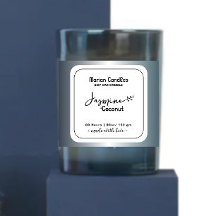 Rustic Black and white Personalized Candle Label