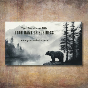 Rustic Black Bear Mountain Forest Wilderness Business Card