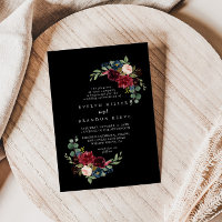 Rustic Black Botanical Diamond Wedding