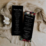 Rustic Black Botanical Wedding Program Programme<br><div class="desc">This rustic black botanical wedding program is perfect for a classic wedding. The design features burgundy,  red,  navy,  blue and blush radiant and graceful hand-painted flowers in a black background,  inspiring natural beauty.</div>
